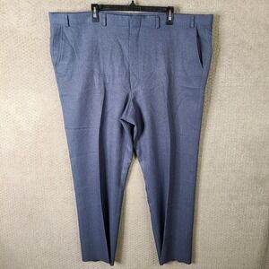 Sansabelt Pants Mens 48x31 Blue‎ Classic Fit Flat Front Slacks Elastic Waist